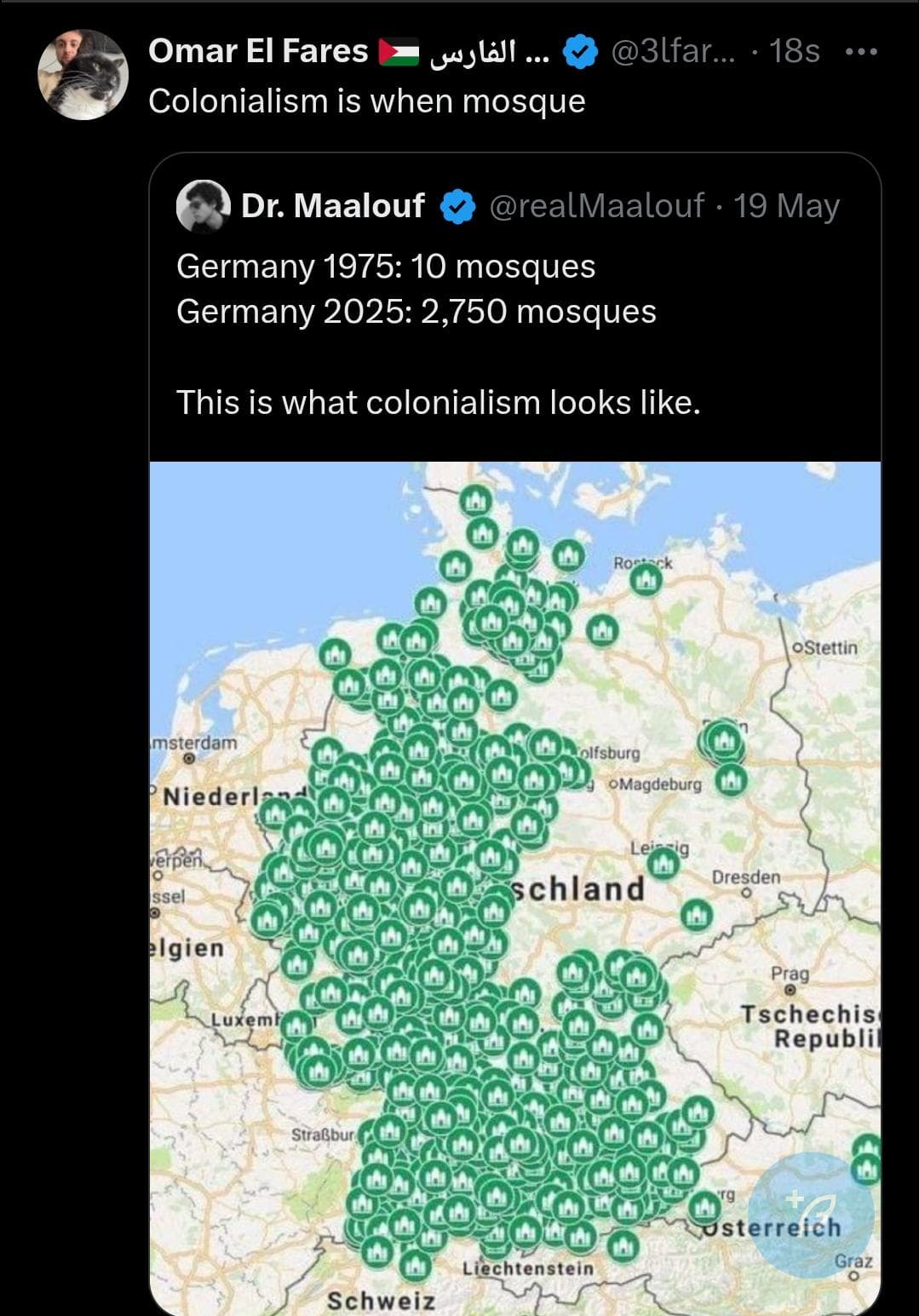 Shouldn't be there a continuation of this sentence? When mosque.... then what?